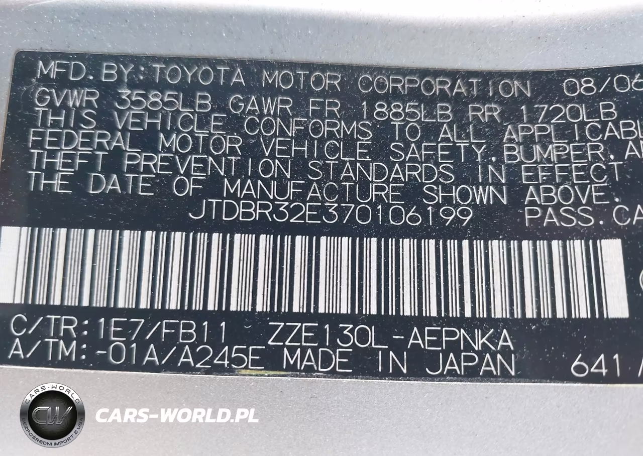 2007 Toyota Corolla Le VIN:JTDBR32E370106199 - 9