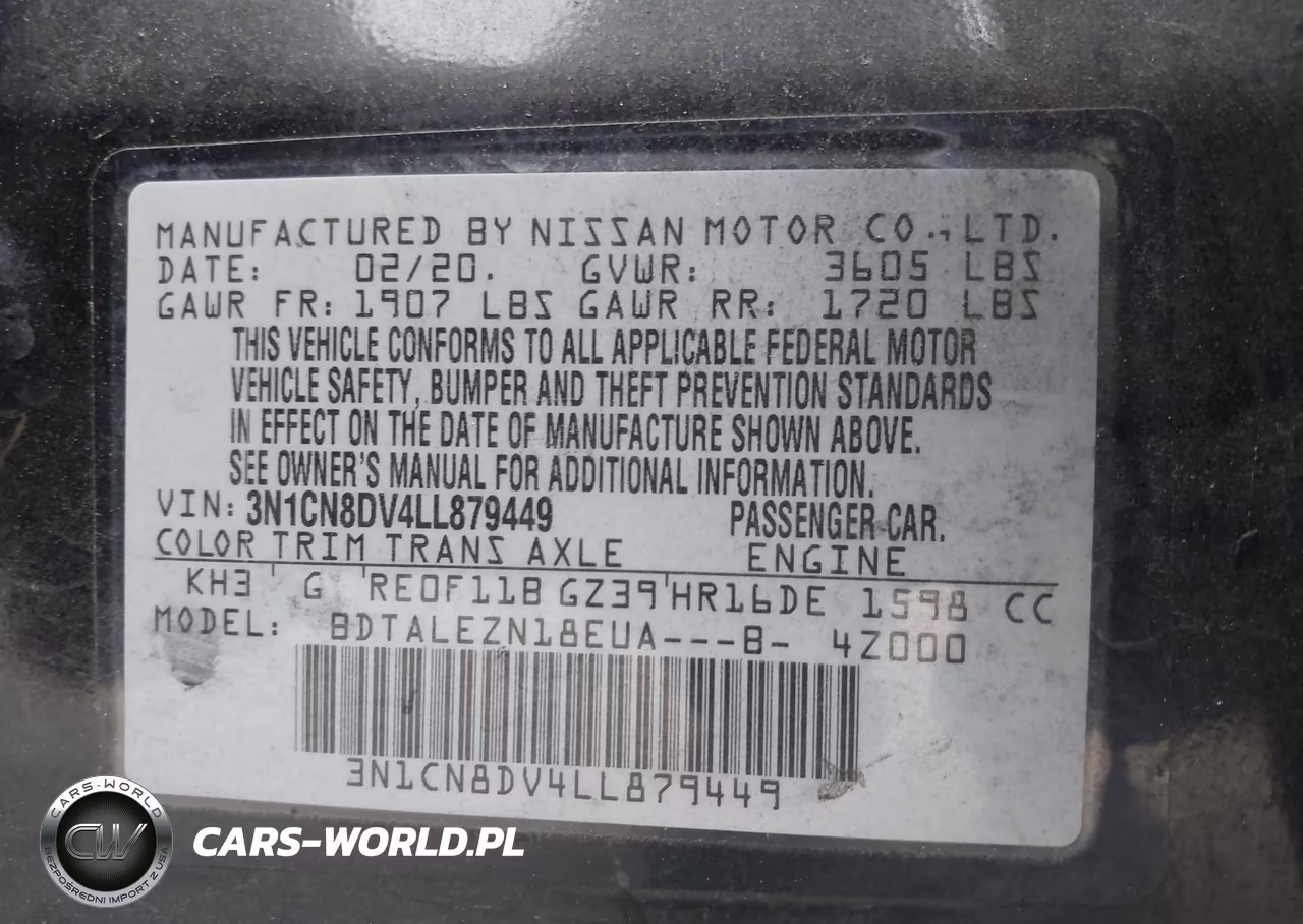 2020 Nissan Versa S Xtronic Cvt VIN:3N1CN8DV4LL879449 - 9