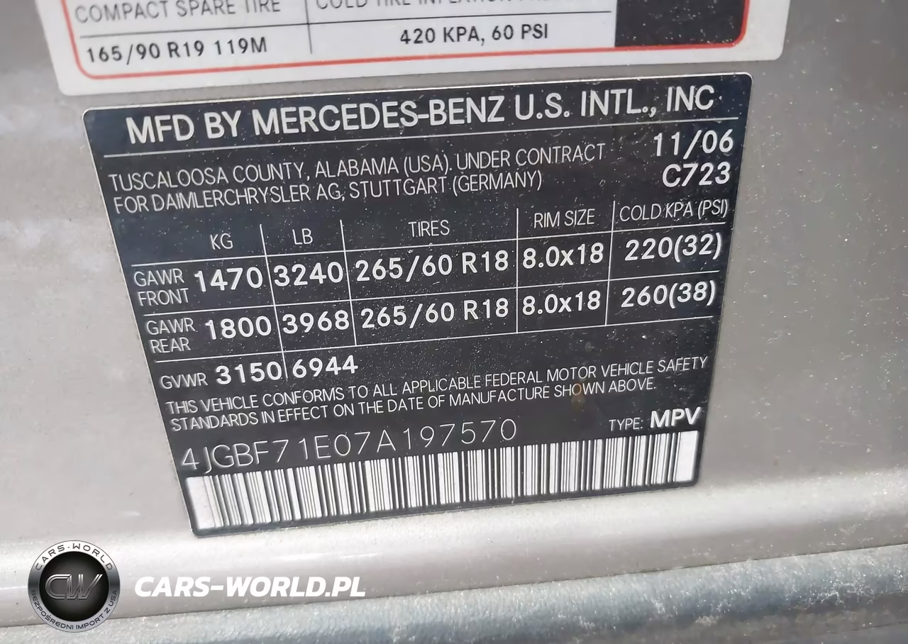 2007 Mercedes-Benz Gl 450 4Matic VIN:4JGBF71E07A197570 - 9