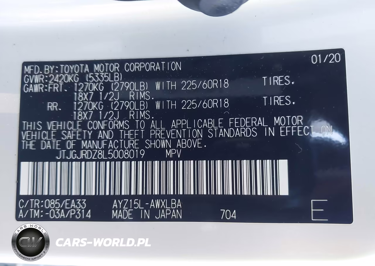 2020 Lexus Nx 300H VIN:JTJGJRDZ8L5008019 - 9
