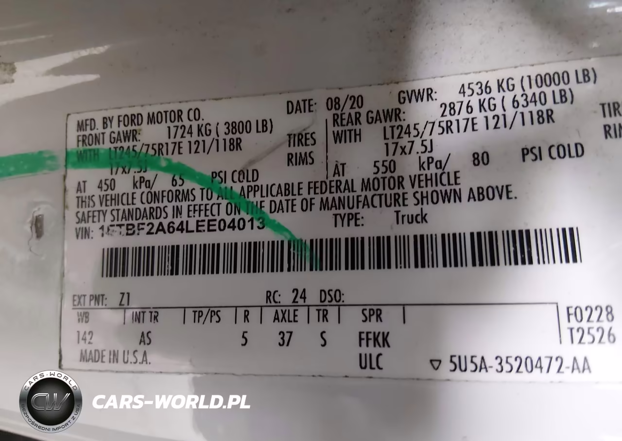 2020 Ford F-250 Xl VIN:1FTBF2A64LEE04013 - 9