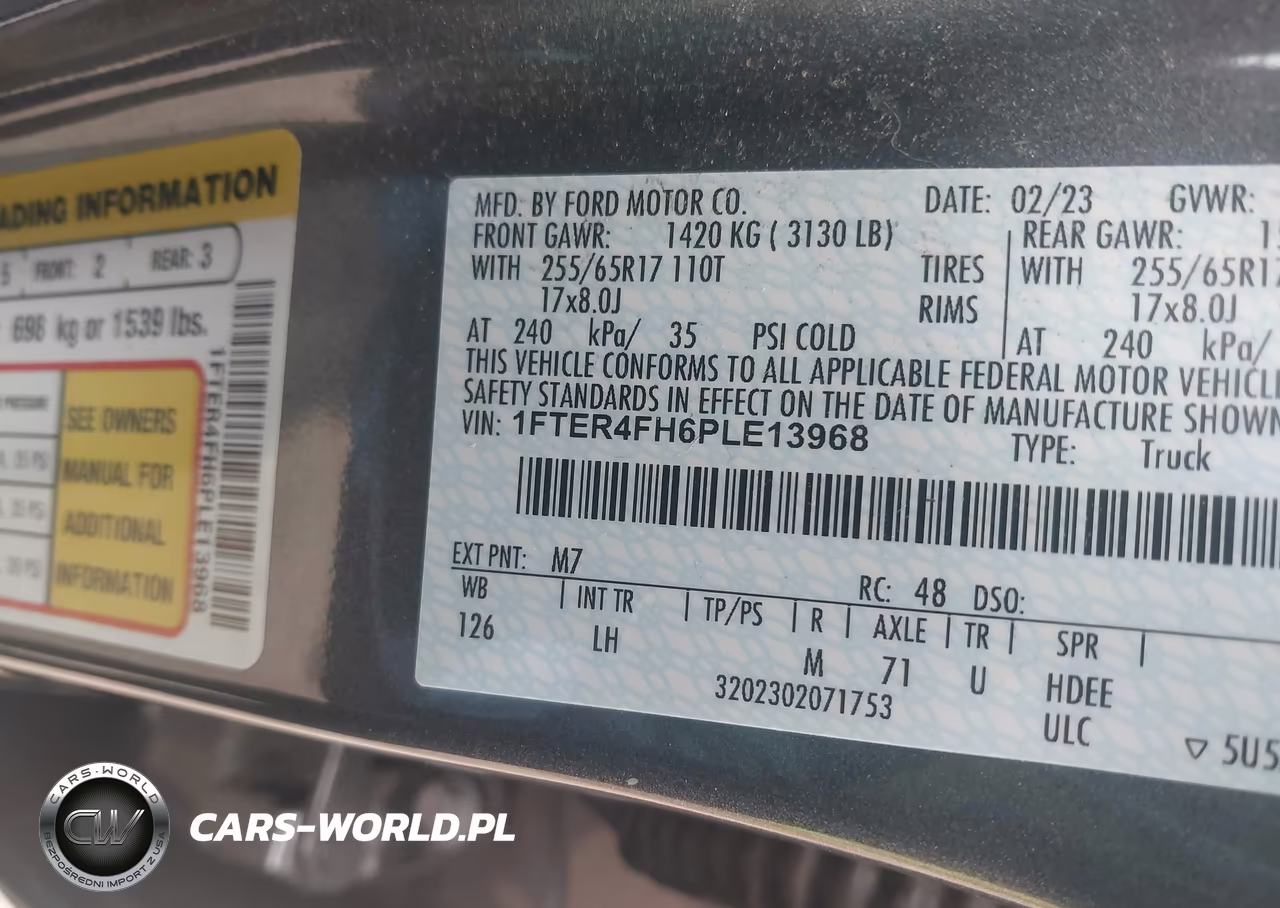2023 Ford Ranger Xlt VIN:1FTER4FH6PLE13968 - 9