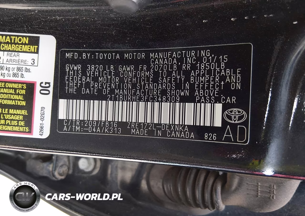 2015 Toyota Corolla Le VIN:2T1BURHE3FC348309 - 9