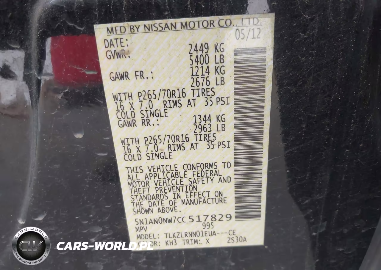 2012 Nissan Xterra S VIN:5N1AN0NW7CC517829 - 9