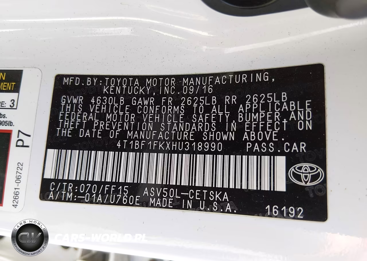 2017 Toyota Camry Se VIN:4T1BF1FKXHU318990 - 9