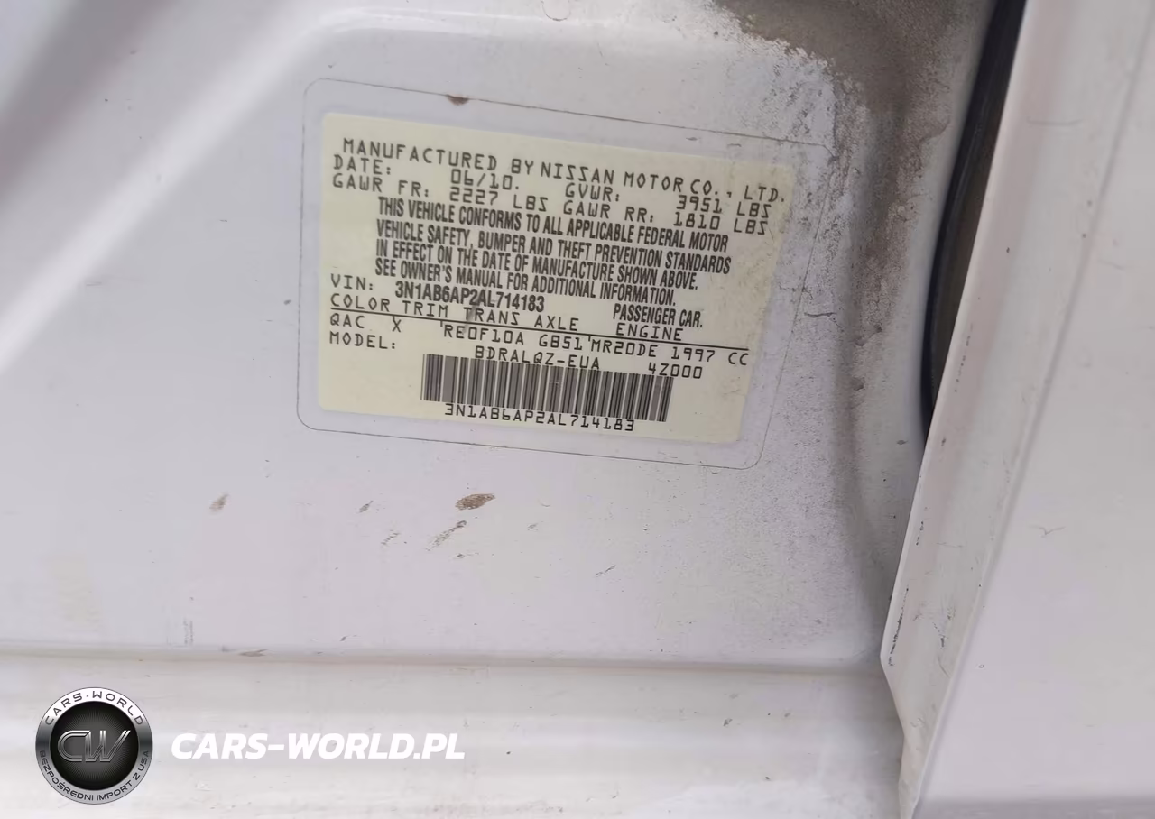 2010 Nissan Sentra 2.0 VIN:3N1AB6AP2AL714183 - 9