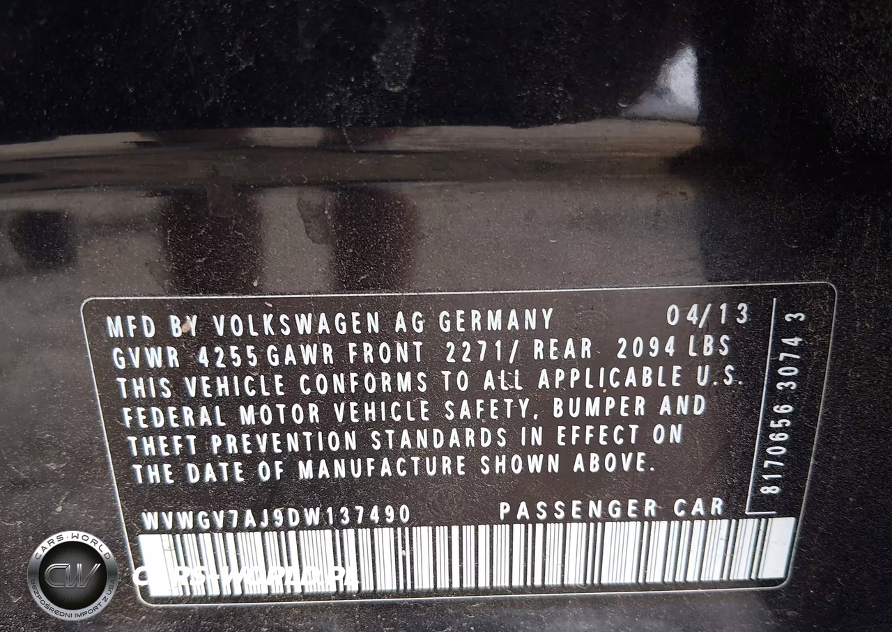 2013 Volkswagen Gti Wolfsburg Edition VIN:WVWGV7AJ9DW137490 - 9