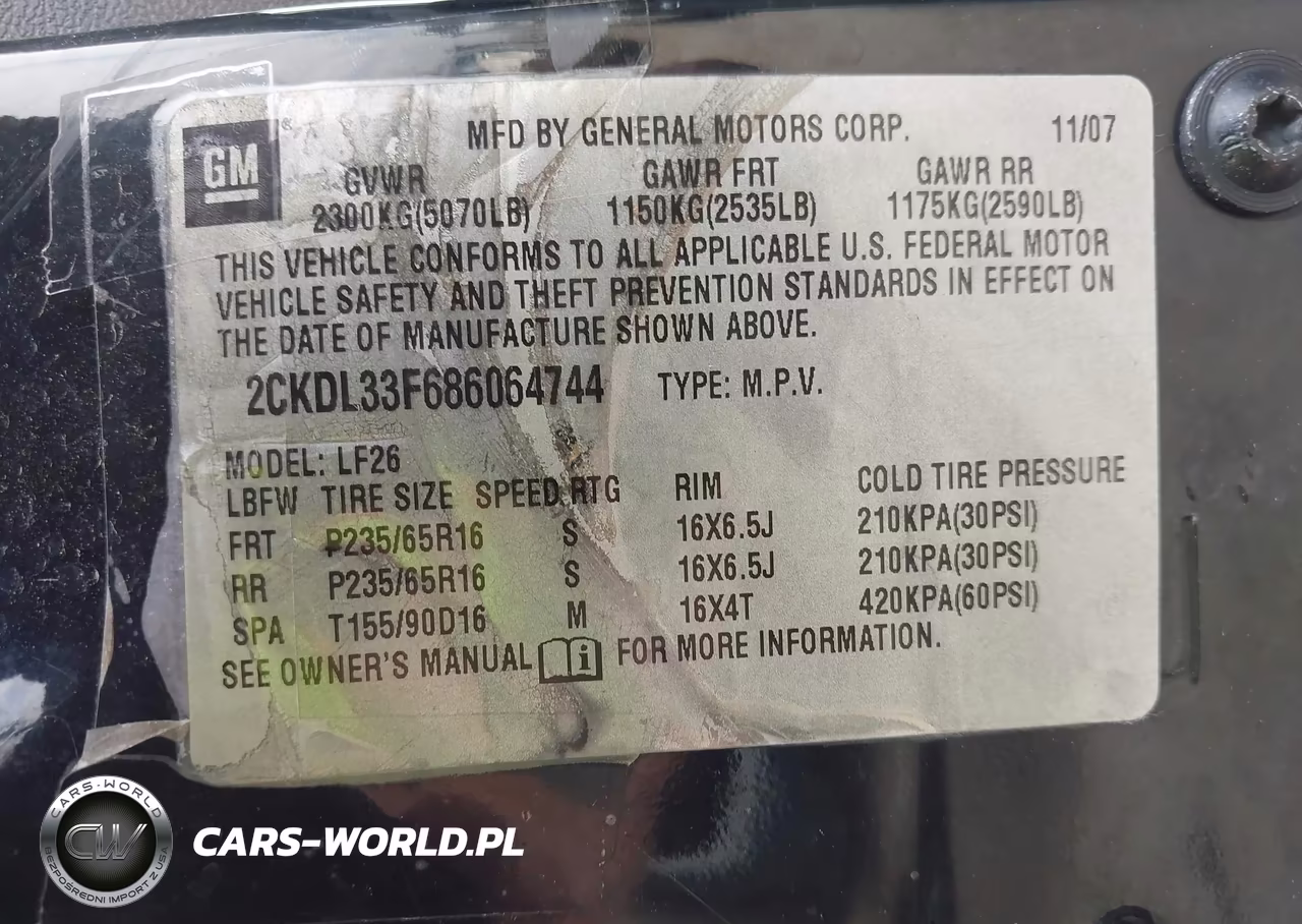 2008 Pontiac Torrent VIN:2CKDL33F686064744 - 9