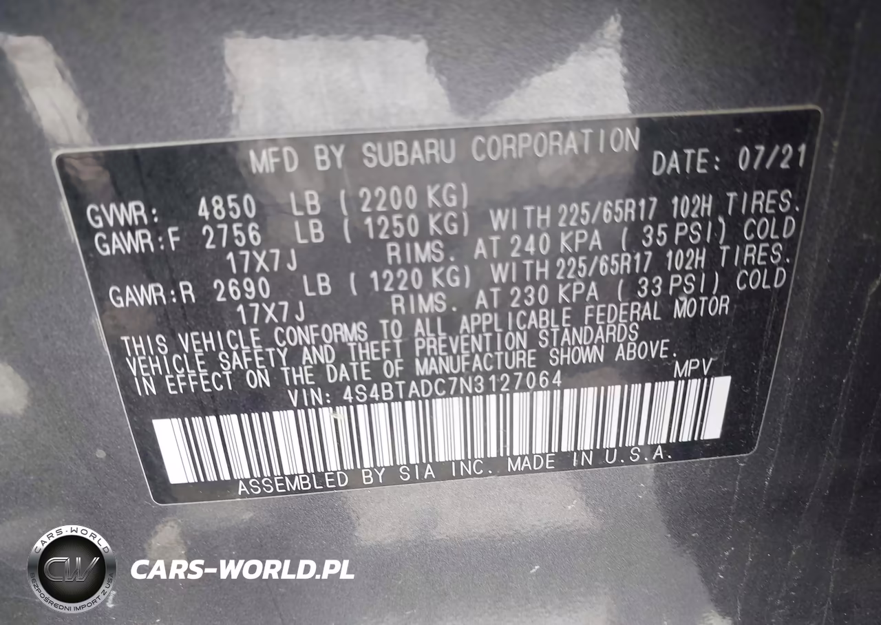 2022 Subaru Outback Premium VIN:4S4BTADC7N3127064 - 9