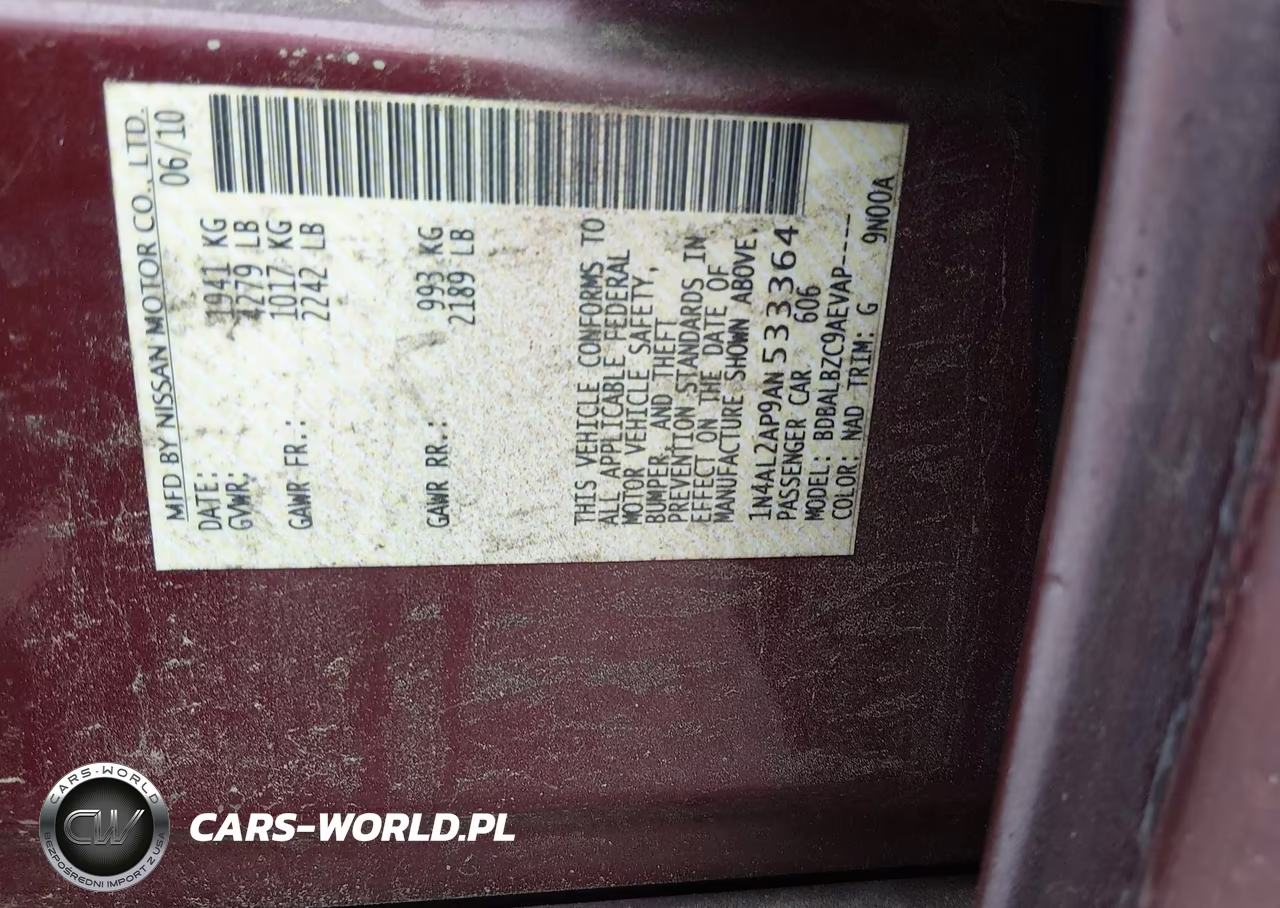 2010 Nissan Altima 2.5 S VIN:1N4AL2AP9AN533364 - 9