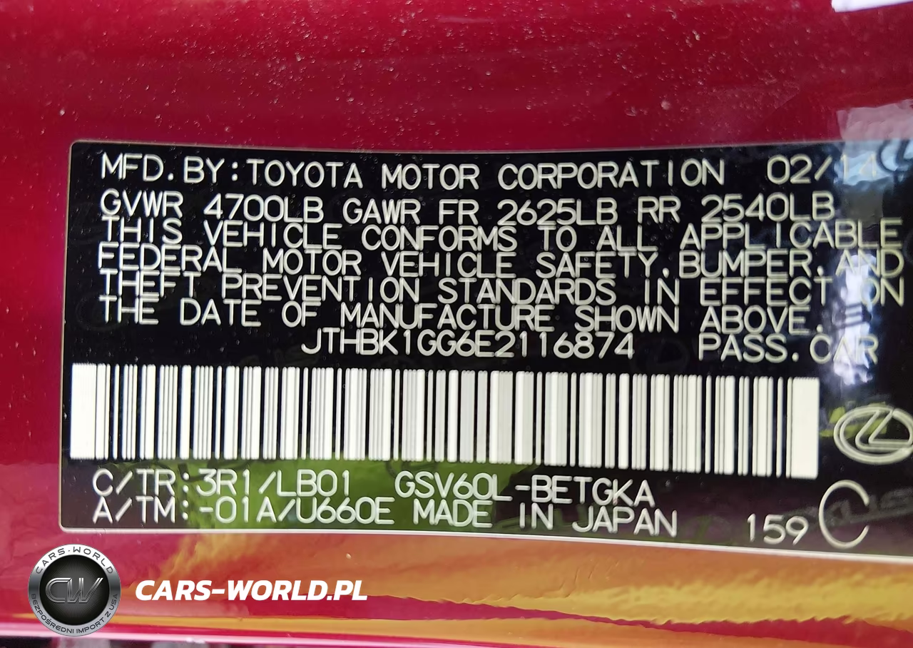 2014 Lexus Es 350 VIN:JTHBK1GG6E2116874 - 9