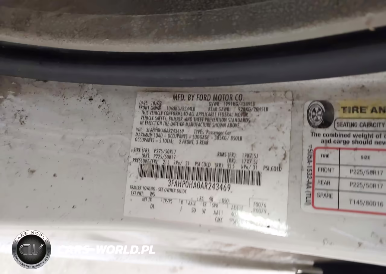 2010 Ford Fusion Se VIN:3FAHP0HA0AR243469 - 9