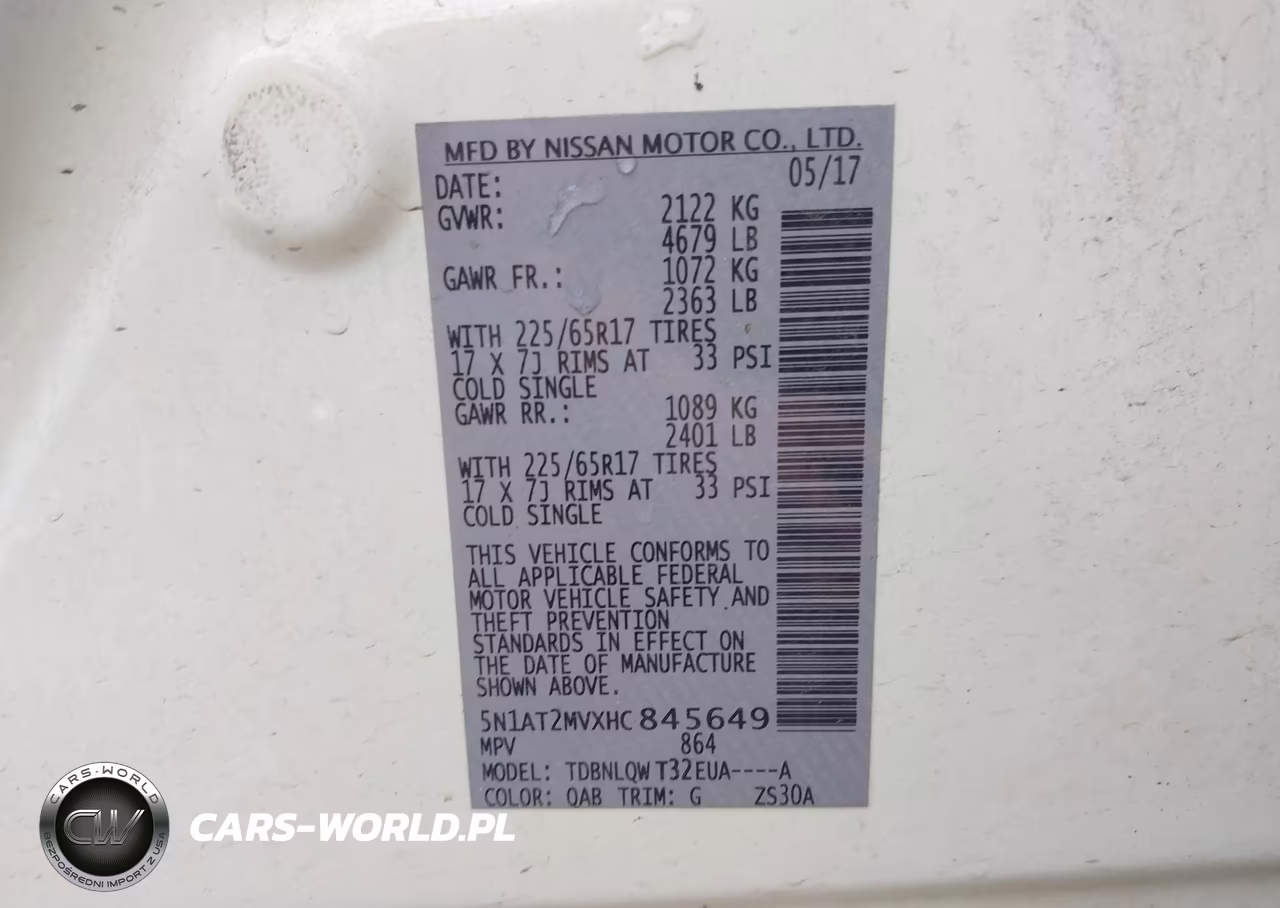 2017 Nissan Rogue Sv VIN:5N1AT2MVXHC845649 - 9