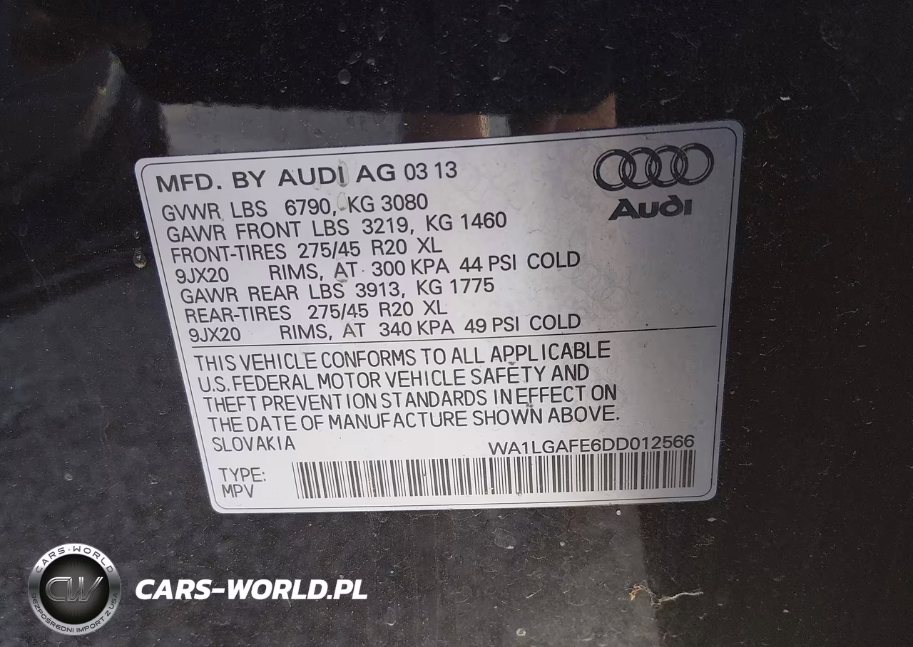 2013 Audi Q7 3.0T Premium VIN:WA1LGAFE6DD012566 - 9