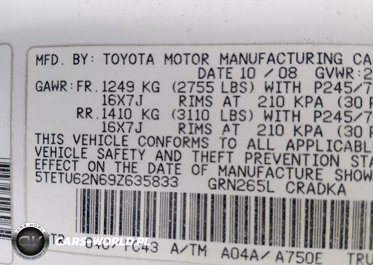 2009 Toyota Tacoma Prerunner V6 VIN:5TETU62N69Z635833 - 9