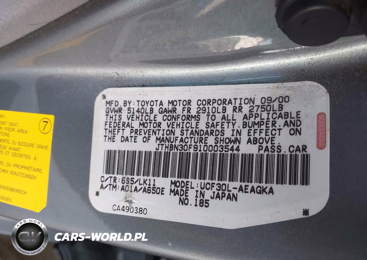 2001 Lexus Ls 430 VIN:JTHBN30F910003544 - 9