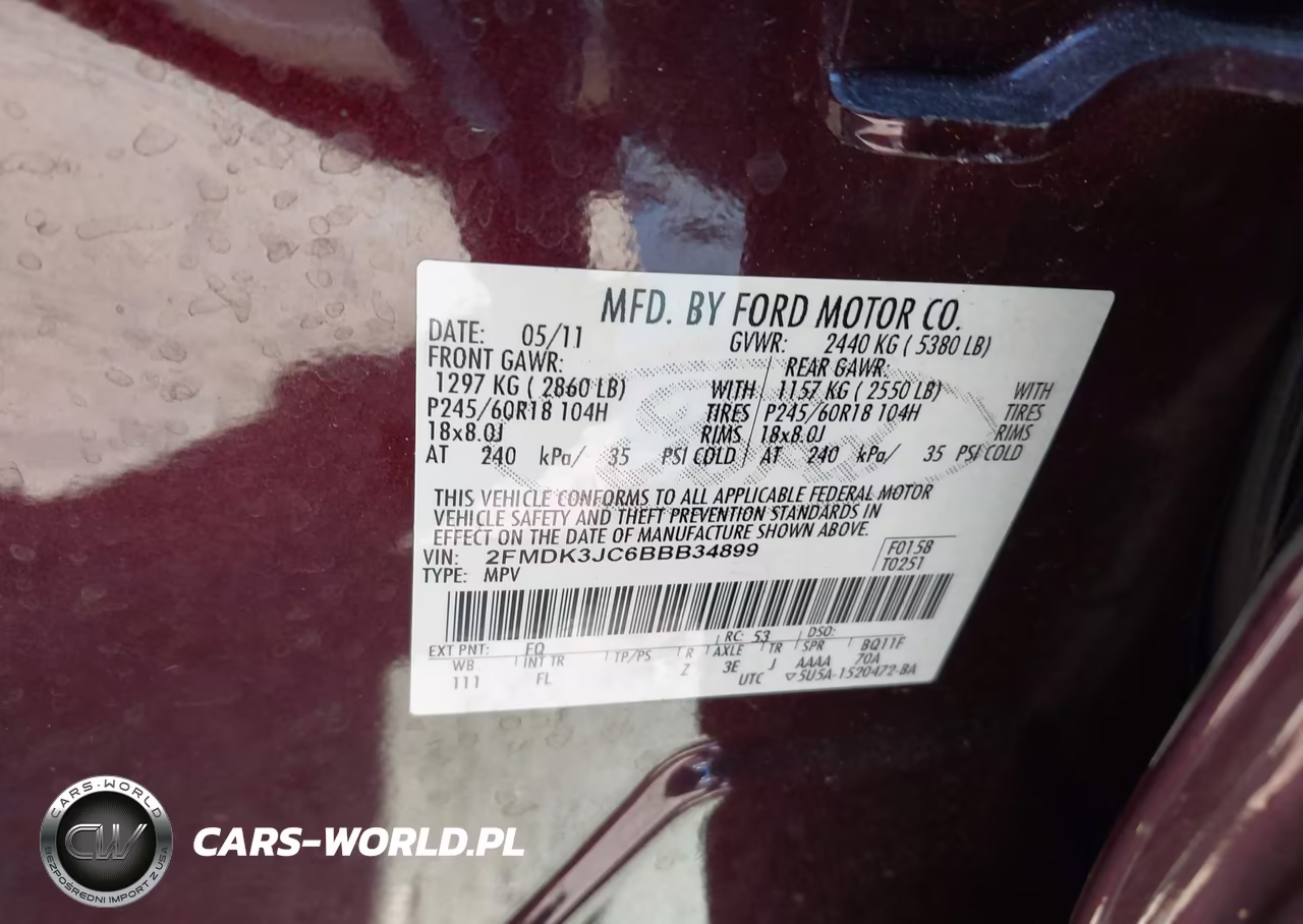 2011 Ford Edge Sel VIN:2FMDK3JC6BBB34899 - 9