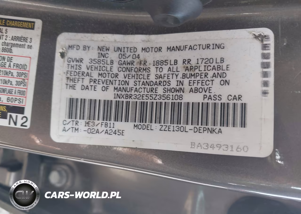 2005 Toyota Corolla Le VIN:1NXBR32E55Z356108 - 9