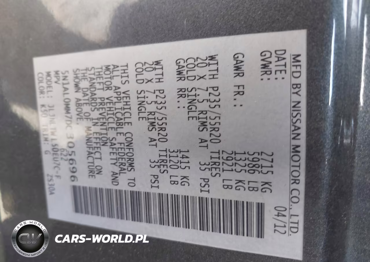 INFINITI JX35 VIN:5N1AL0MM7DC305696 - 9