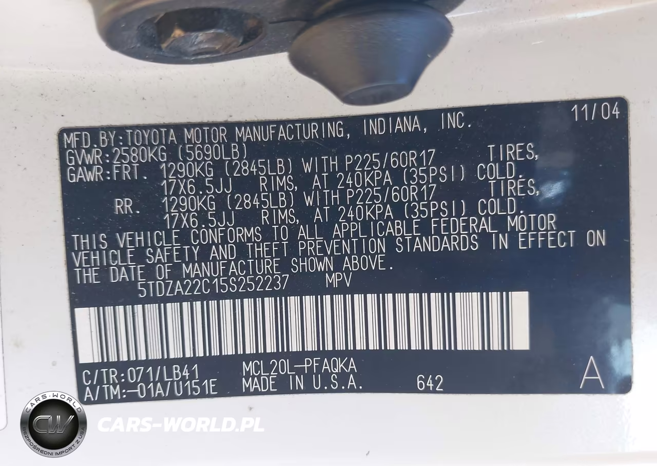 2005 Toyota Sienna Xle VIN:5TDZA22C15S252237 - 9