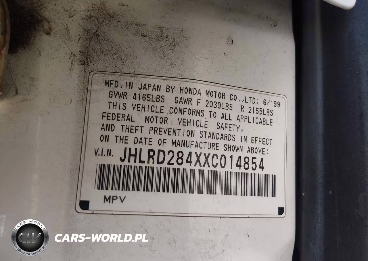 1999 Honda Cr-V Lx VIN:JHLRD284XXC014854 - 9