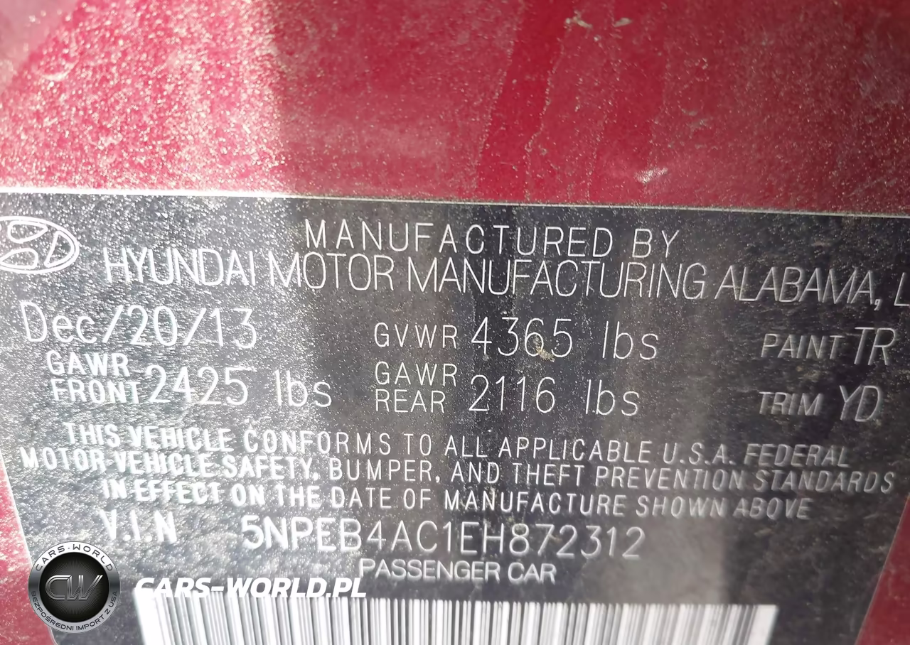2014 Hyundai Sonata Gls VIN:5NPEB4AC1EH872312 - 9