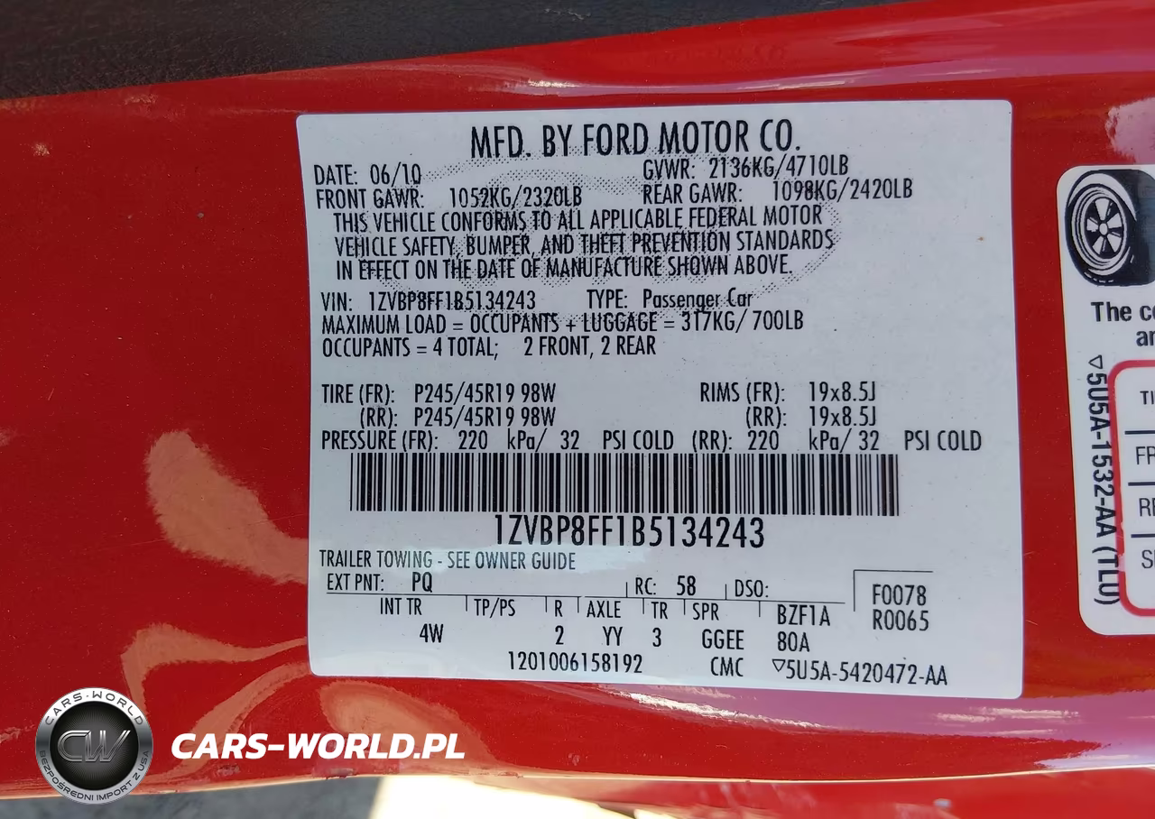 2011 Ford Mustang Gt-Gt Premium VIN:1ZVBP8FF1B5134243 - 9