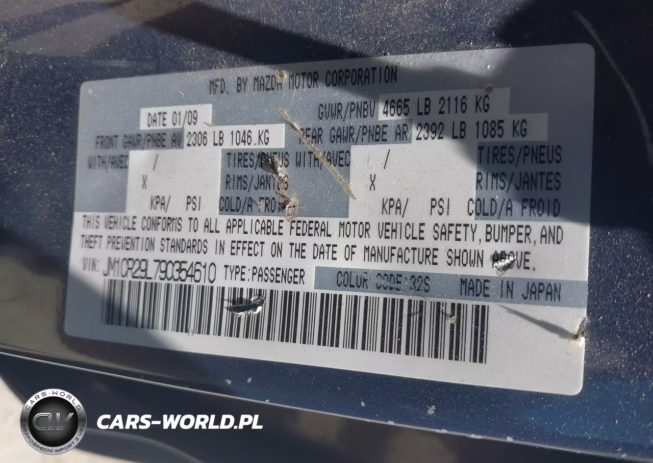 2009 Mazda Mazda5 Sport VIN:JM1CR29L790354610 - 9