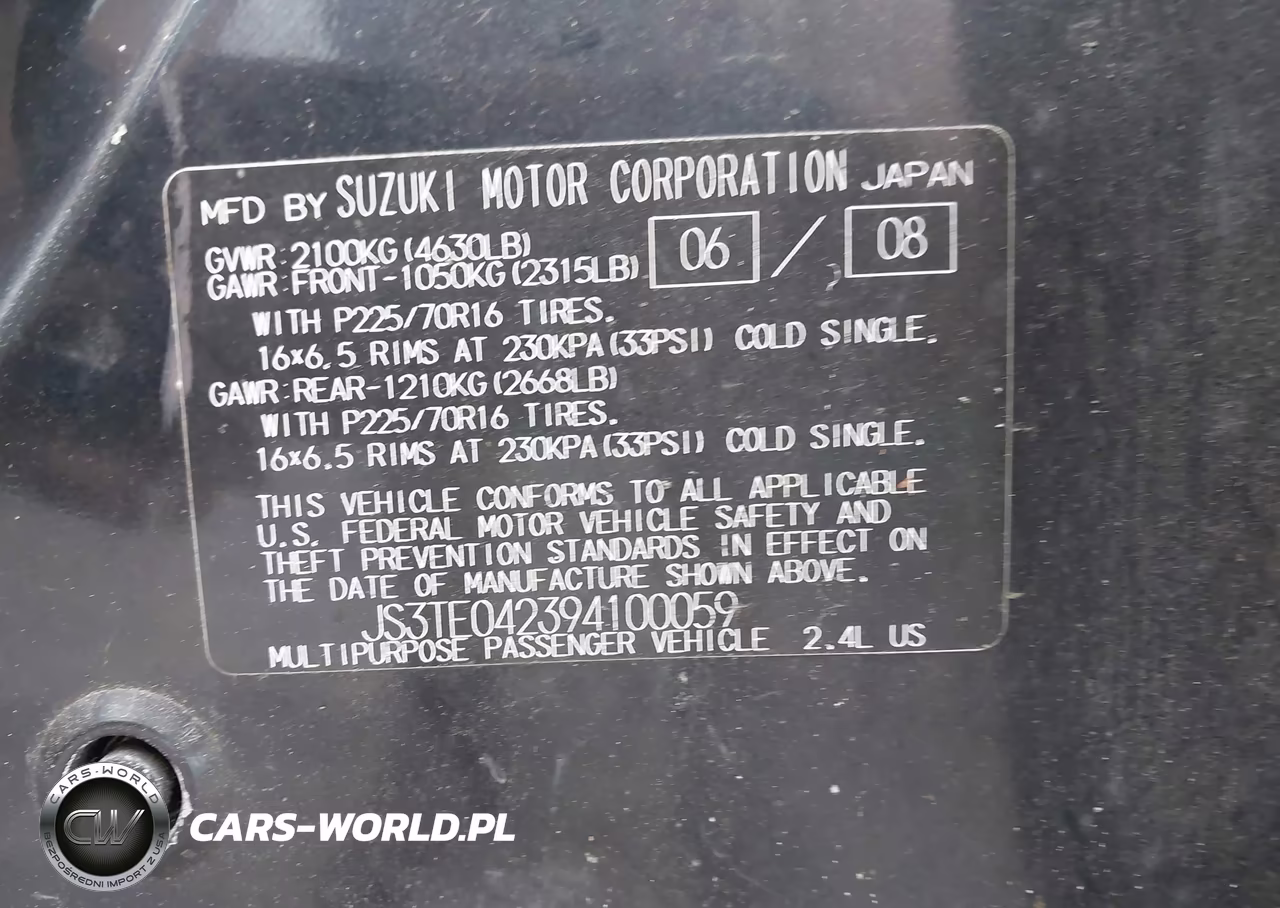 2009 Suzuki Grand Vitara VIN:JS3TE042394100059 - 9