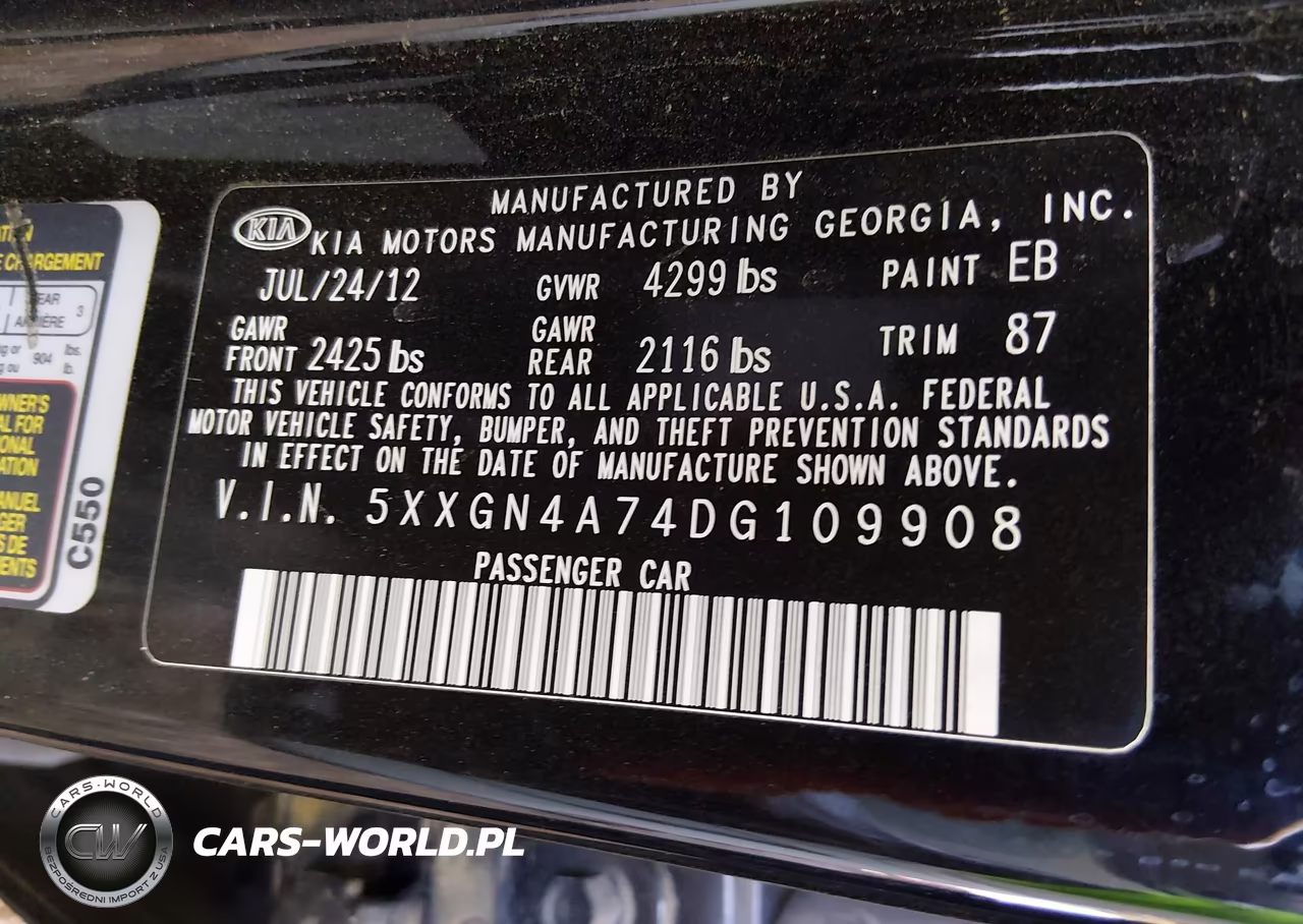 2013 Kia Optima Ex VIN:5XXGN4A74DG109908 - 9