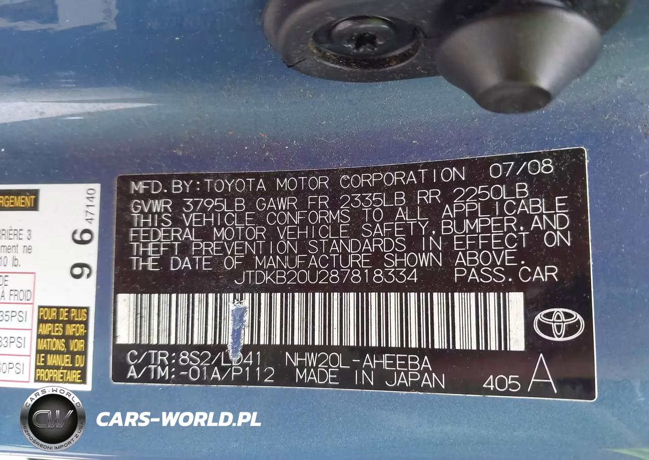 2008 Toyota Prius Touring VIN:JTDKB20U287818334 - 9