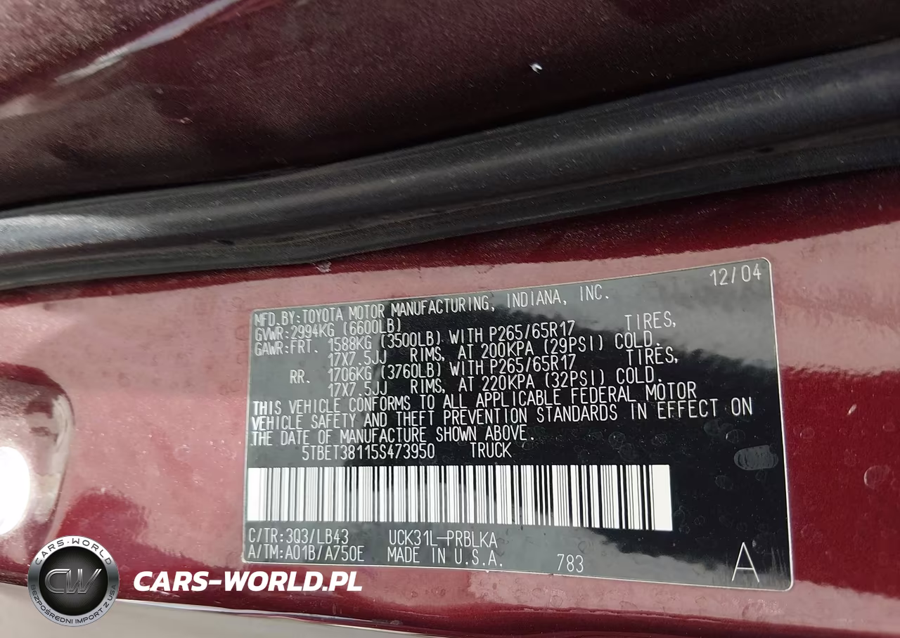 2005 Toyota Tundra Limited V8 VIN:5TBET38115S473950 - 9
