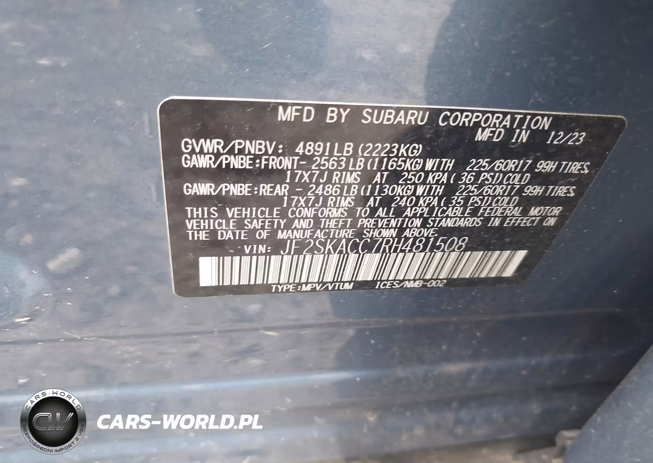 2024 Subaru Forester Premium VIN:JF2SKACC7RH481508 - 9