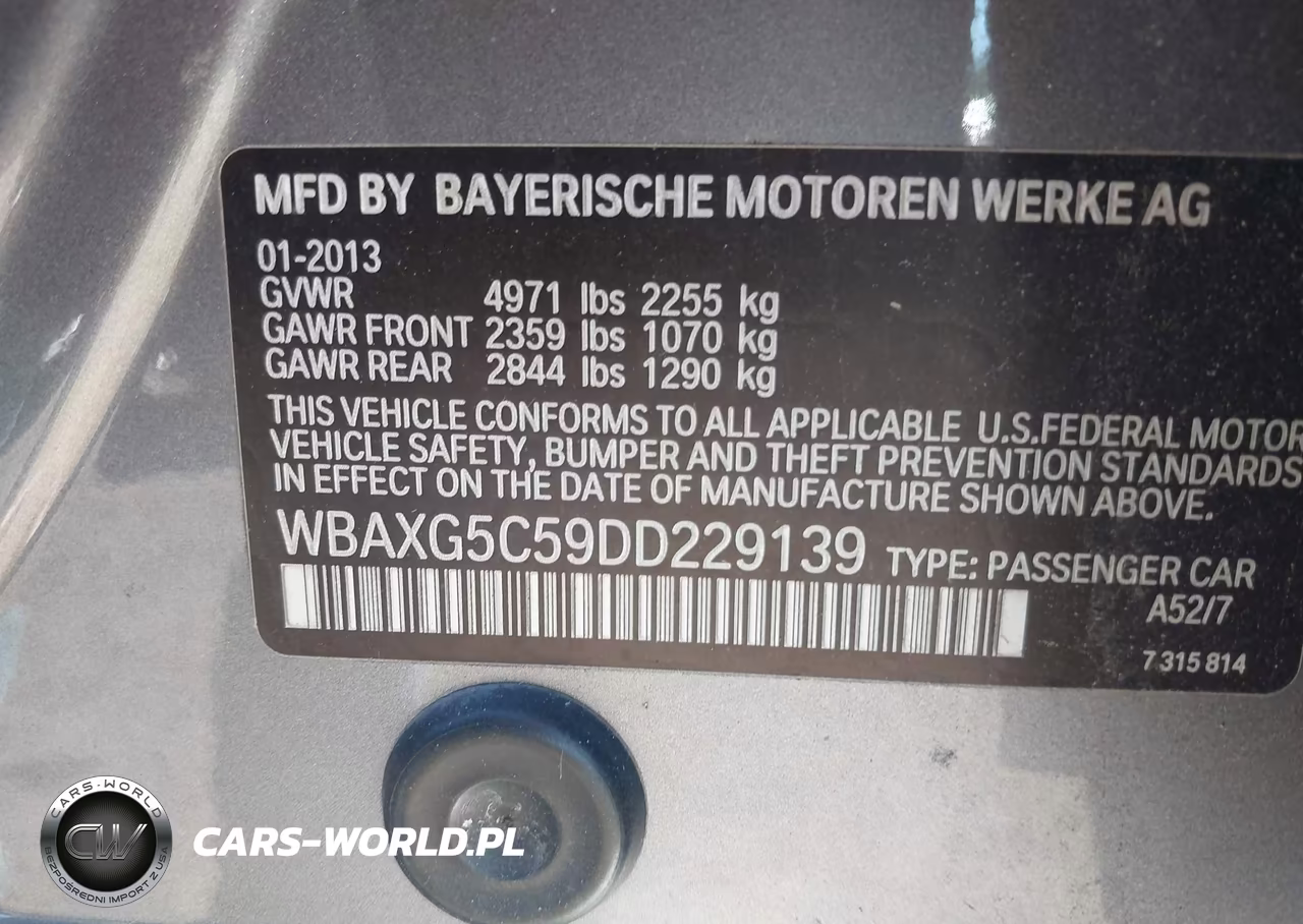 2013 BMW 528I VIN:WBAXG5C59DD229139 - 9