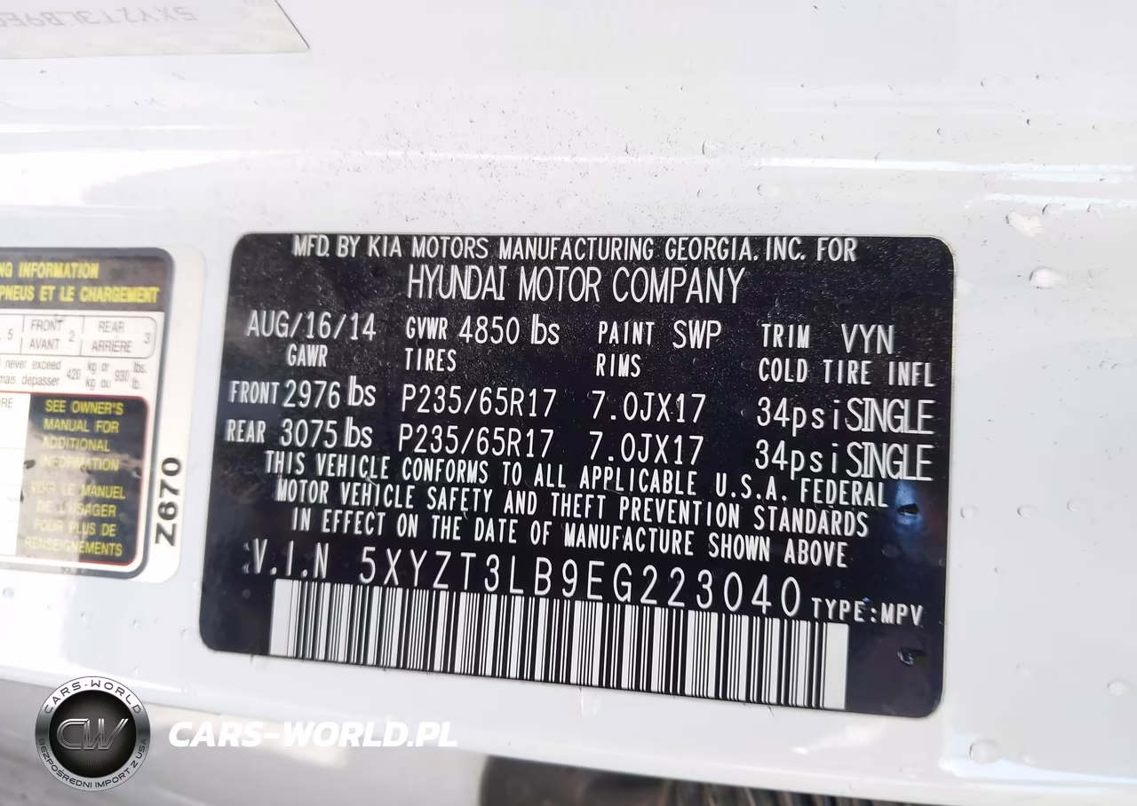 2014 Hyundai Santa Fe Sport 2.4L VIN:5XYZT3LB9EG223040 - 9