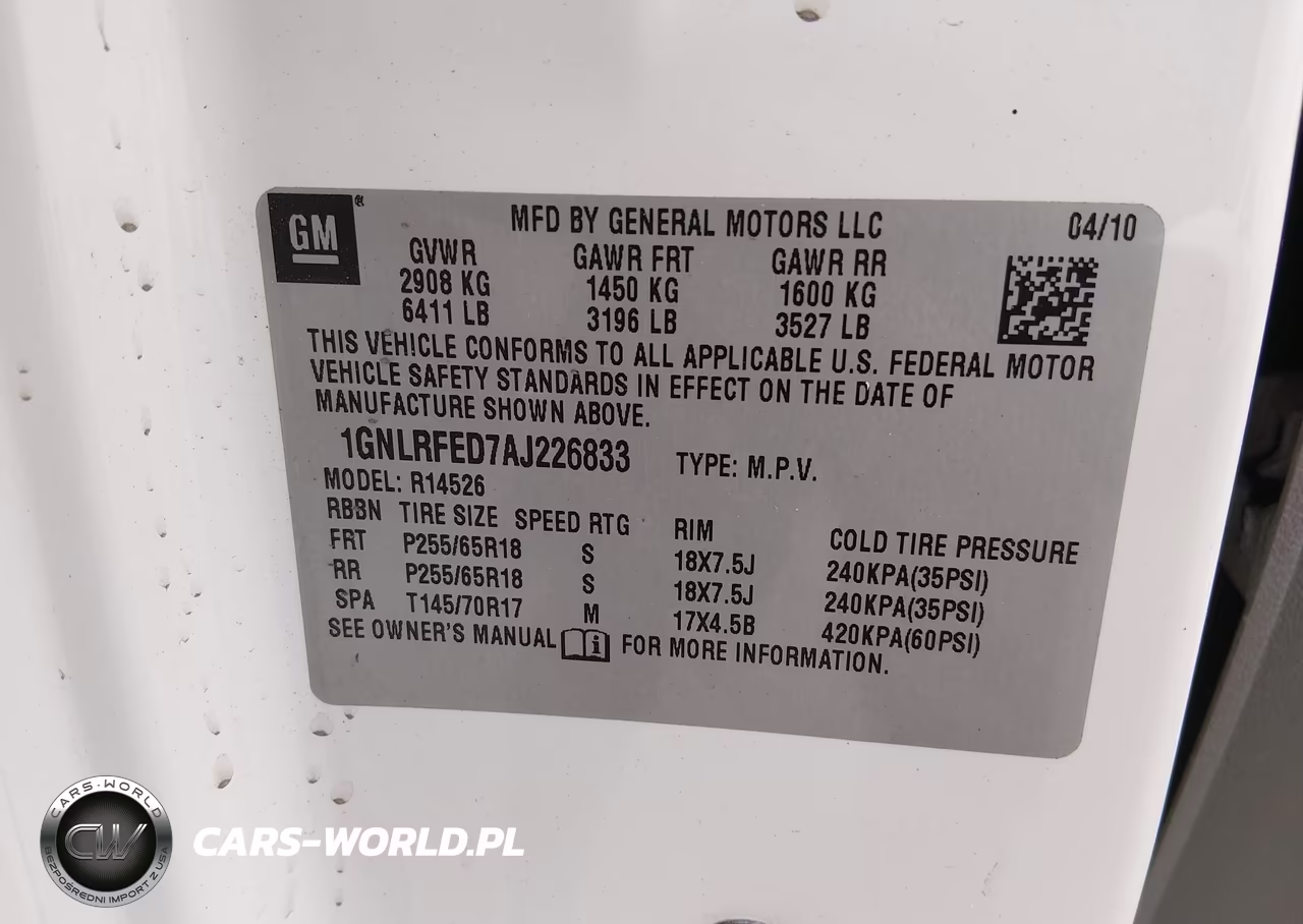 2010 Chevrolet Traverse Lt VIN:1GNLRFED7AJ226833 - 9