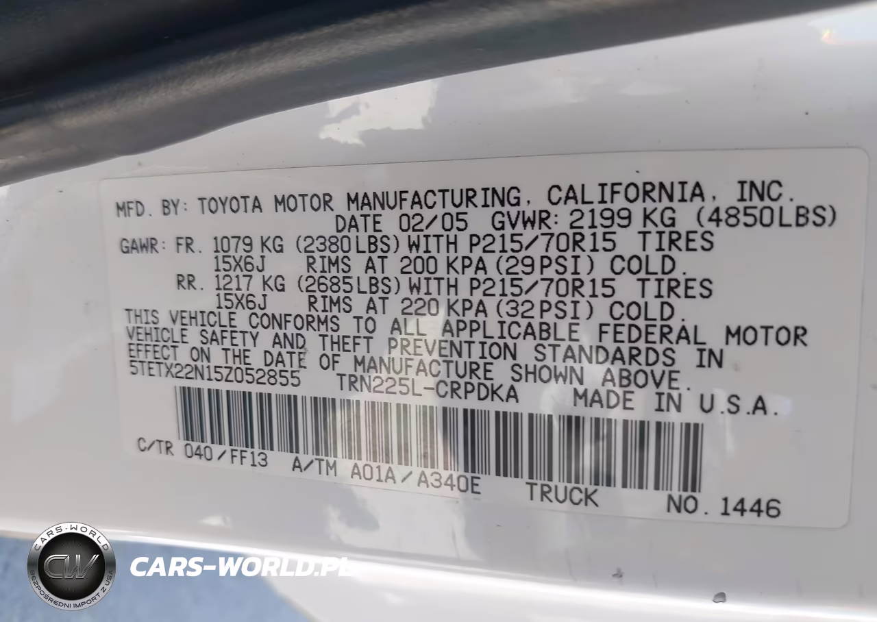 2005 Toyota Tacoma VIN:5TETX22N15Z052855 - 9