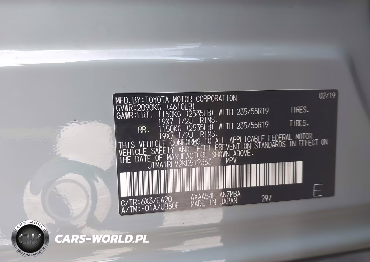 2019 Toyota Rav4 Xle Premium VIN:JTMA1RFV2KD512363 - 9
