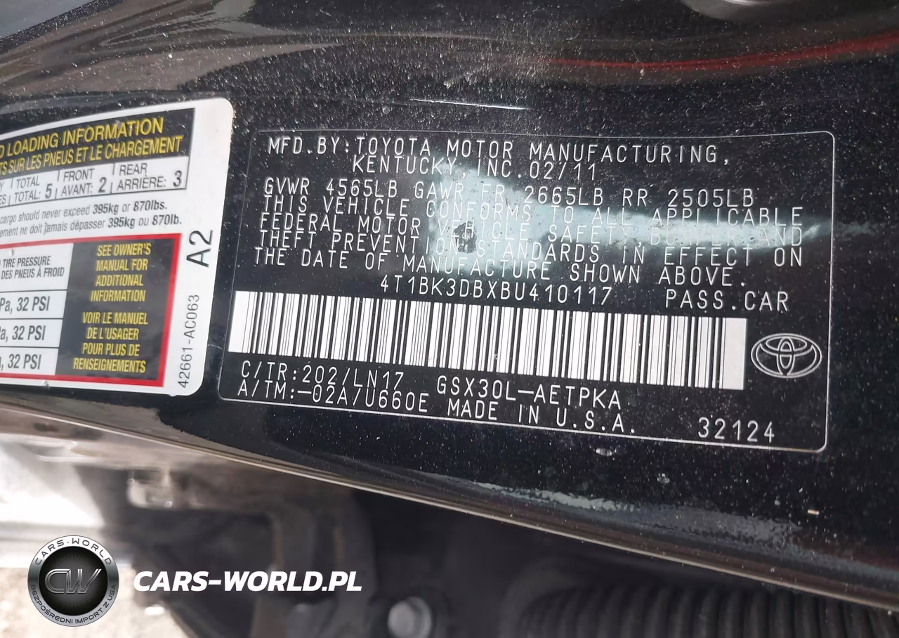 2011 Toyota Avalon Limited VIN:4T1BK3DBXBU410117 - 9