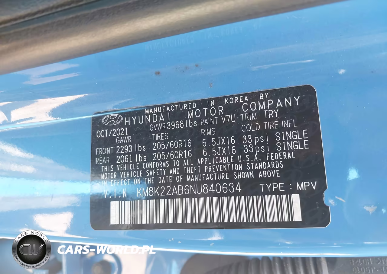 2022 Hyundai Kona Se VIN:KM8K22AB6NU840634 - 9