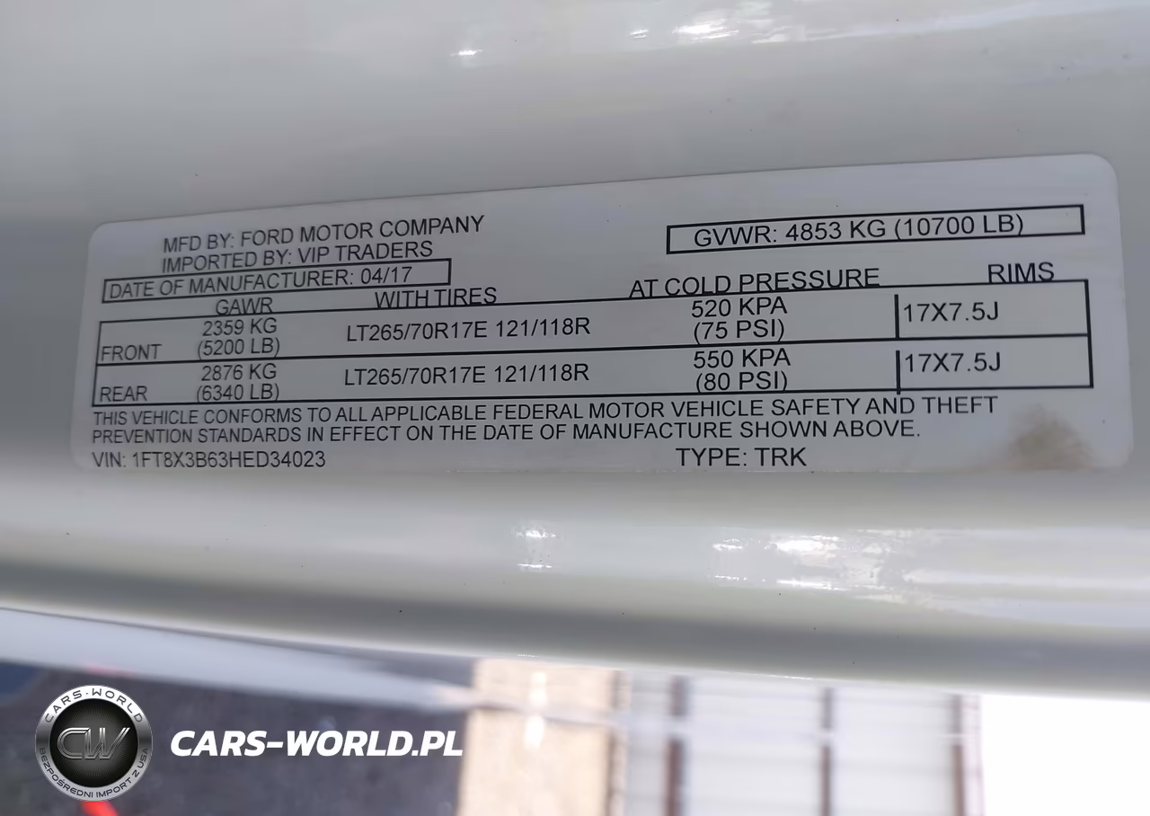 2017 Ford F-350 Xlt VIN:1FT8X3B63HED34023 - 9