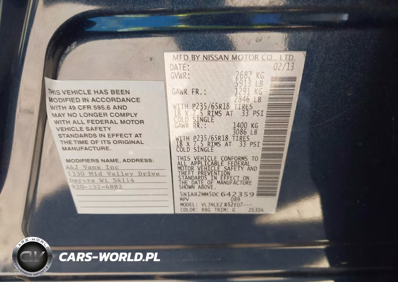 2013 Nissan Pathfinder Sv VIN:5N1AR2MM5DC642359 - 9