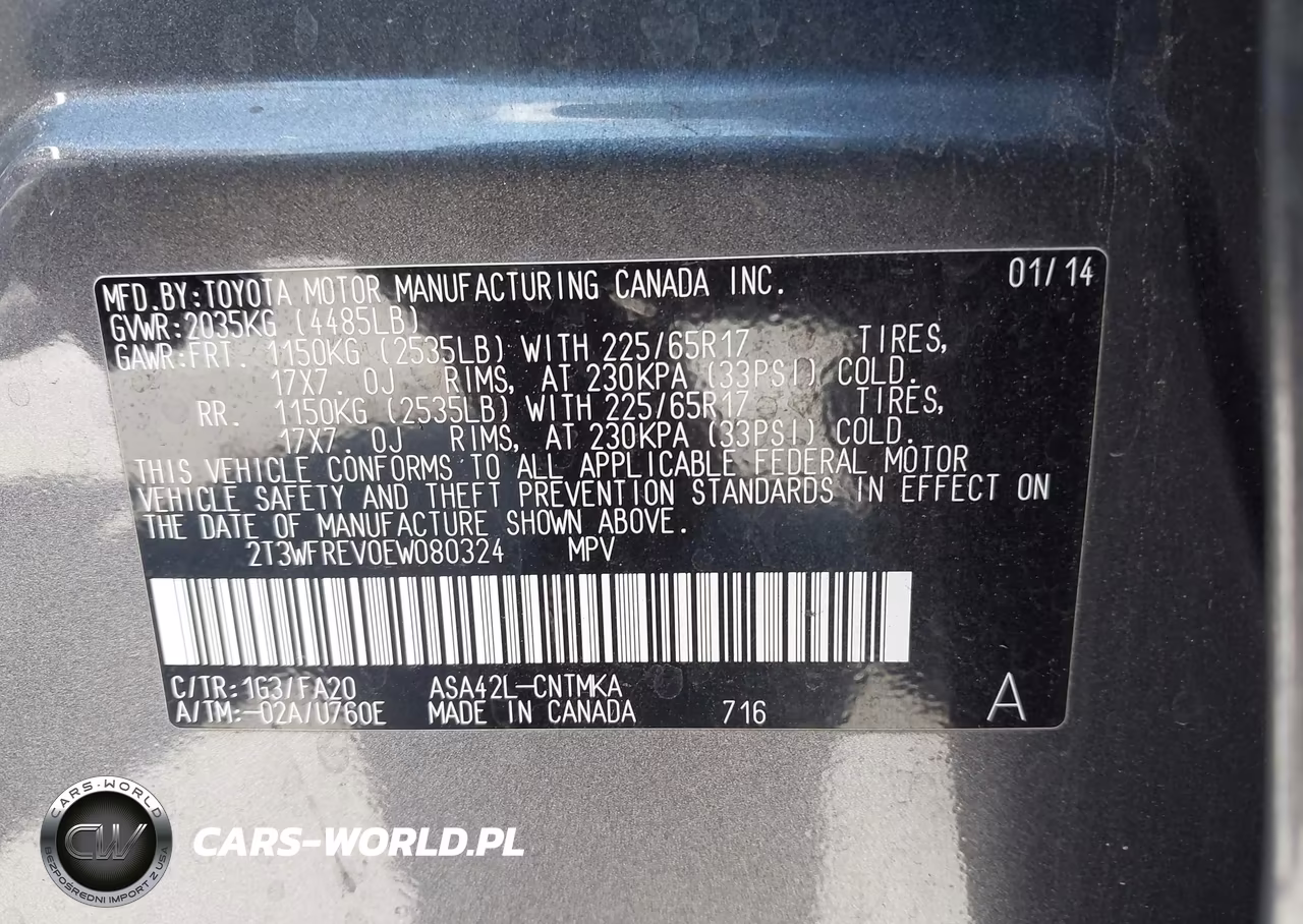 2014 Toyota Rav4 Xle VIN:2T3WFREV0EW080324 - 9