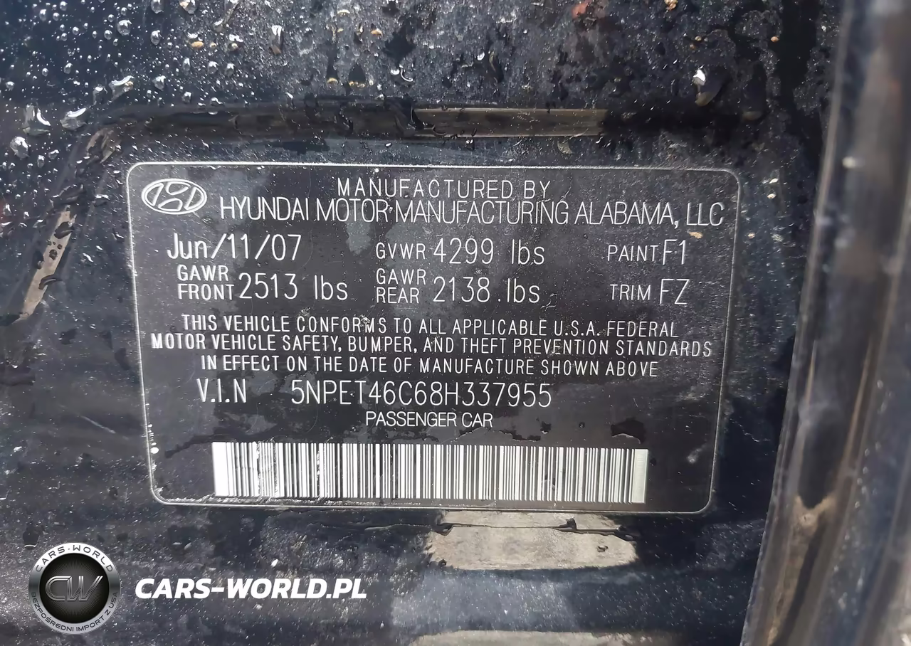 2008 Hyundai Sonata Gls VIN:5NPET46C68H337955 - 9