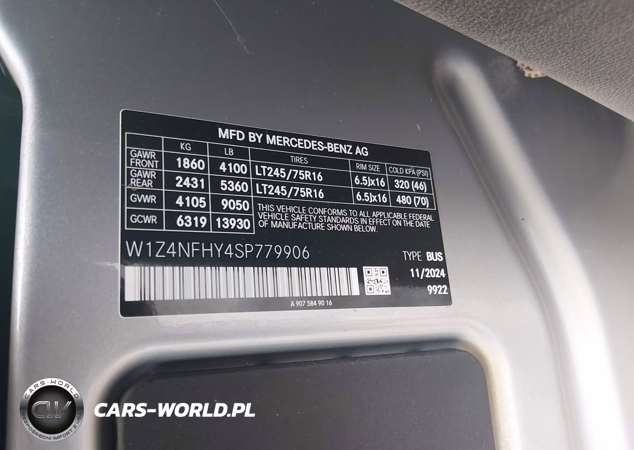 2025 Mercedes-Benz Sprinter 2500 Standard Roof 4-Cyl Diesel Ho VIN:W1Z4NFHY4SP779906 - 9