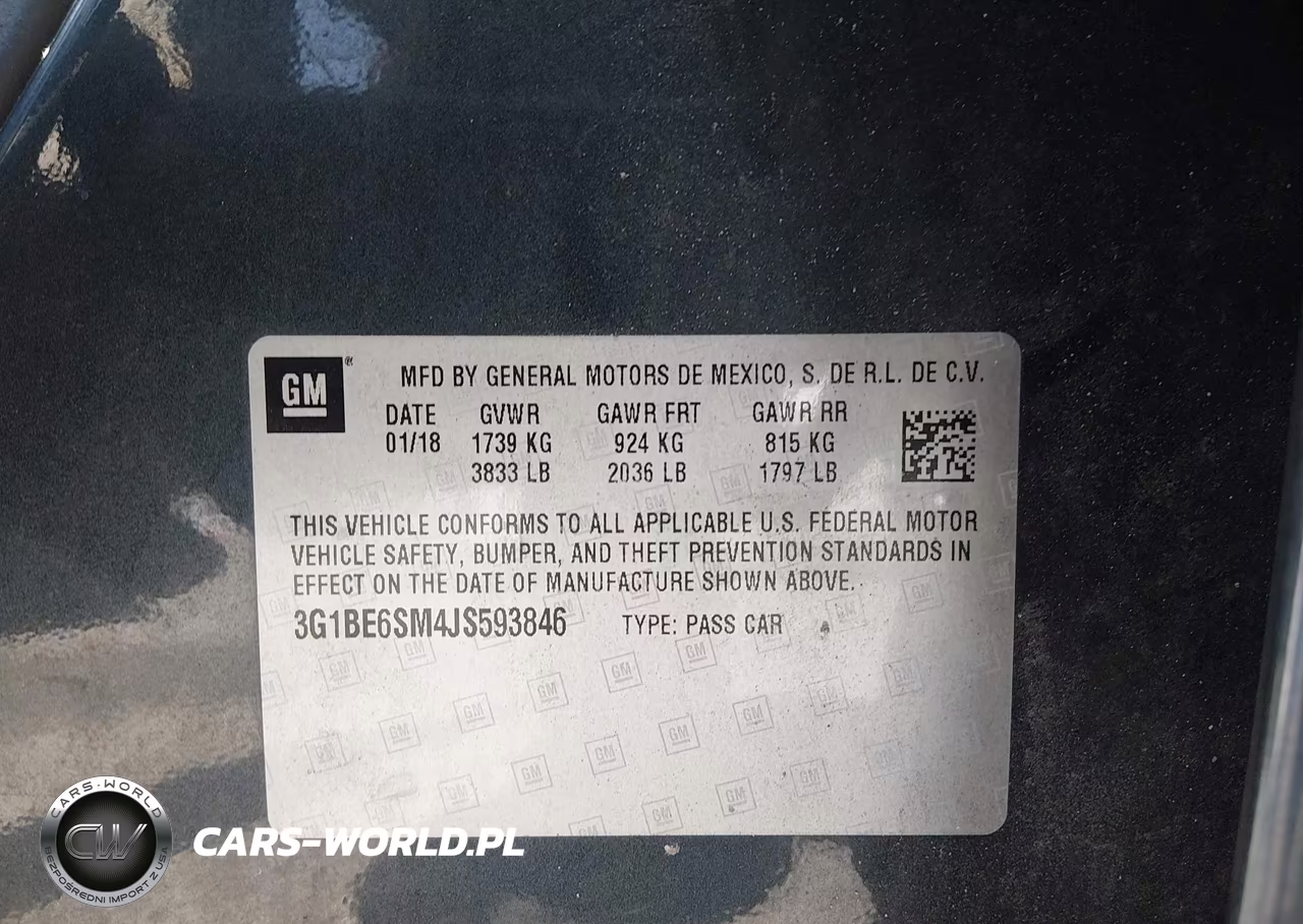 2018 Chevrolet Cruze Lt Auto VIN:3G1BE6SM4JS593846 - 9