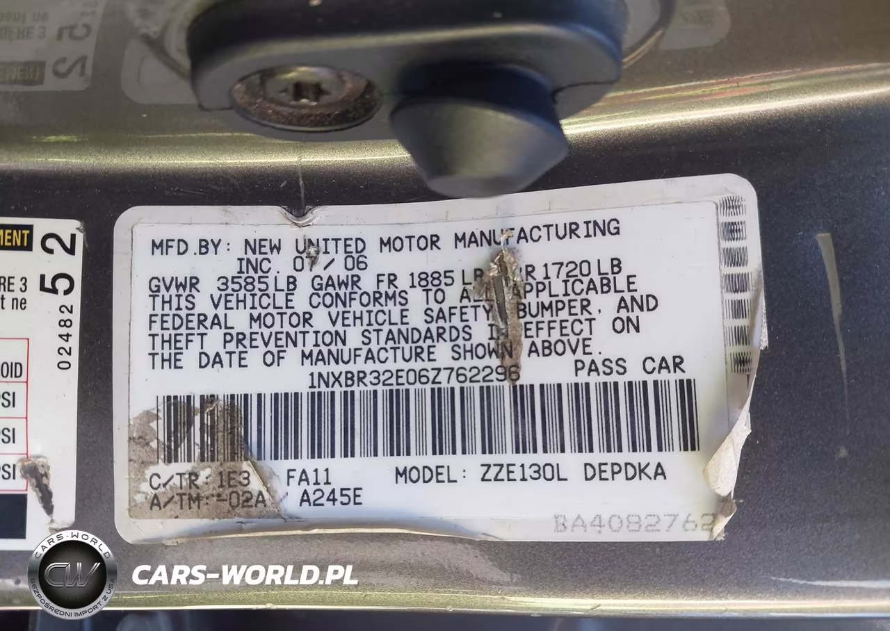 2006 Toyota Corolla Ce VIN:1NXBR32E06Z762296 - 9
