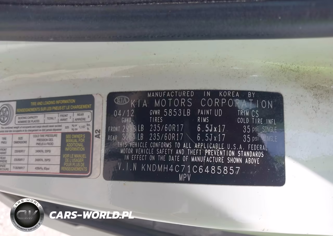 2012 Kia Sedona Ex VIN:KNDMH4C71C6485857 - 9