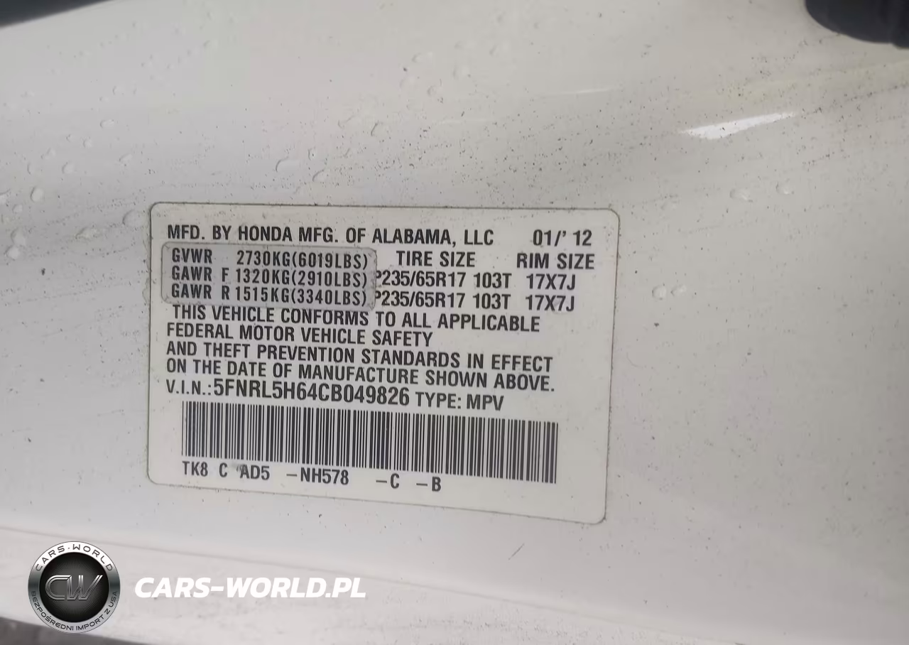 2012 Honda Odyssey Ex-L VIN:5FNRL5H64CB049826 - 9