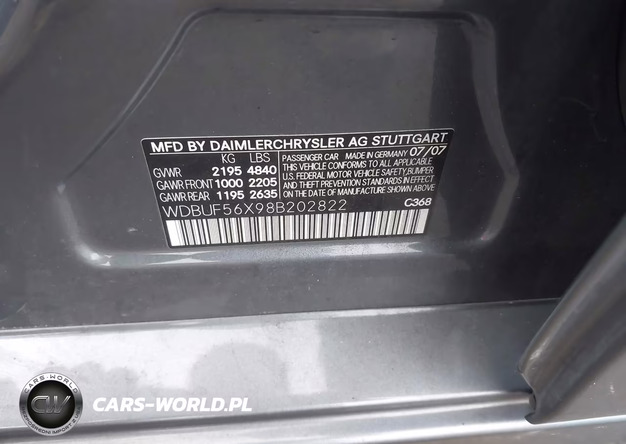 2008 Mercedes-Benz E 350 VIN:WDBUF56X98B202822 - 9